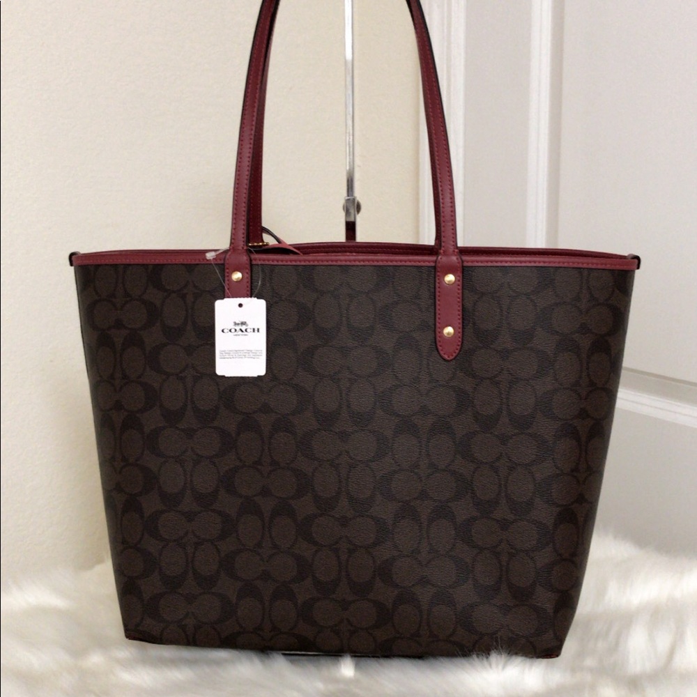 💃Coach Reversible Blocked Signature Tote+Wristlet - Picture 3 of 8